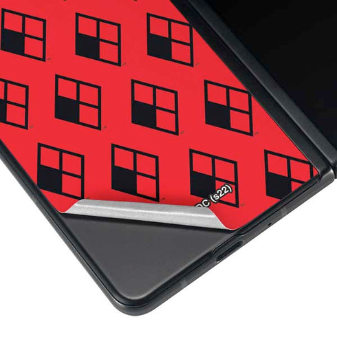 DC Comics Harley Quinn Logo Pattern Galaxy Z Fold4 5G Skin